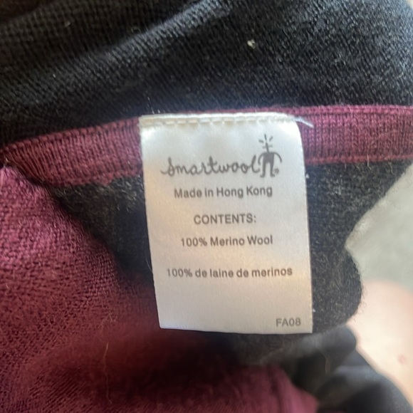 Smartwool Zip Up Sweater size Large flower print 100% merino wool black gray - Picture 7 of 11